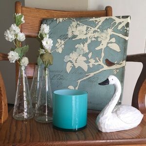 LAST CALL Teal & white decor lot